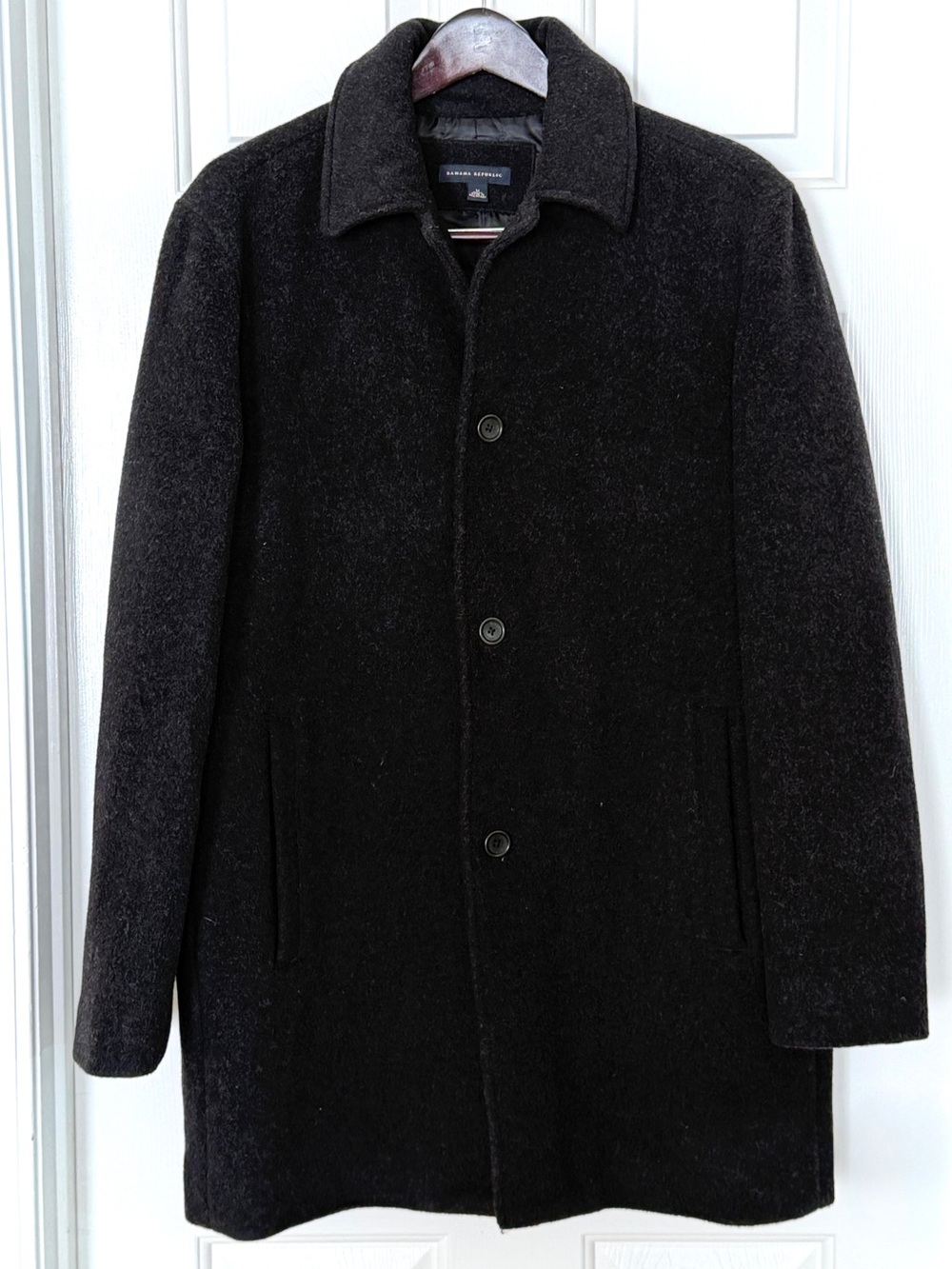Banana Republic Vintage 2003 Wool Cashmere Coat M Charcoal Gray